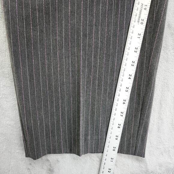 Maggie Barnes Pants Womens 30W Gray White Striped High Rise Tapered Stretch - Picture 8 of 10